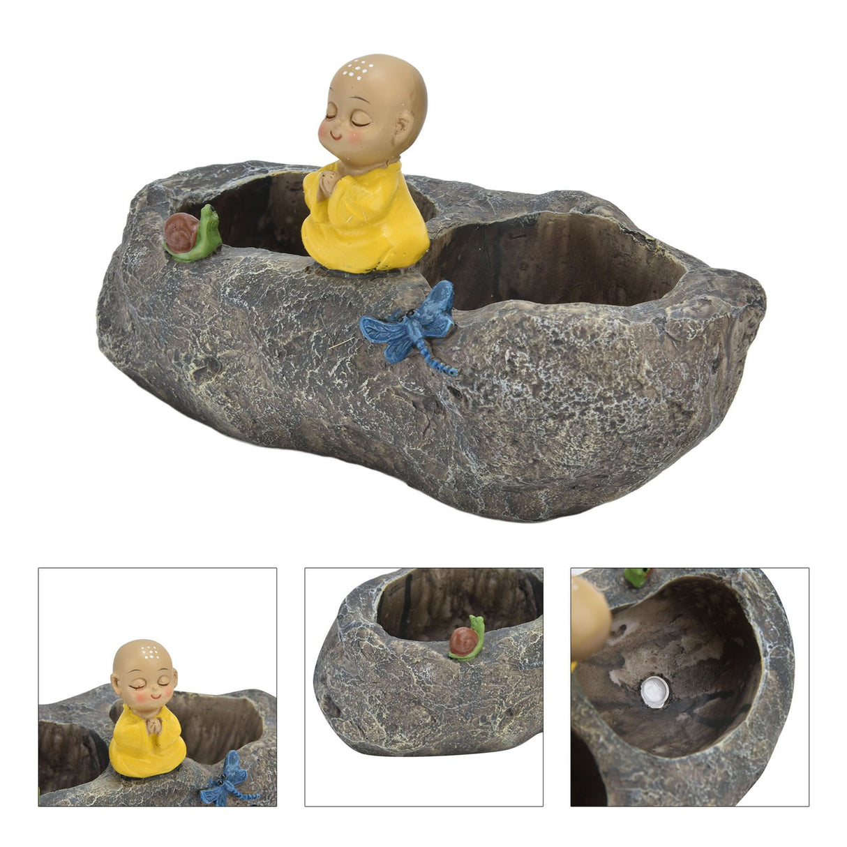 Resin Succulents Pots Cartoon Fake Stone Flower Pots for Planting Succulent Cactus Aloe African Violet