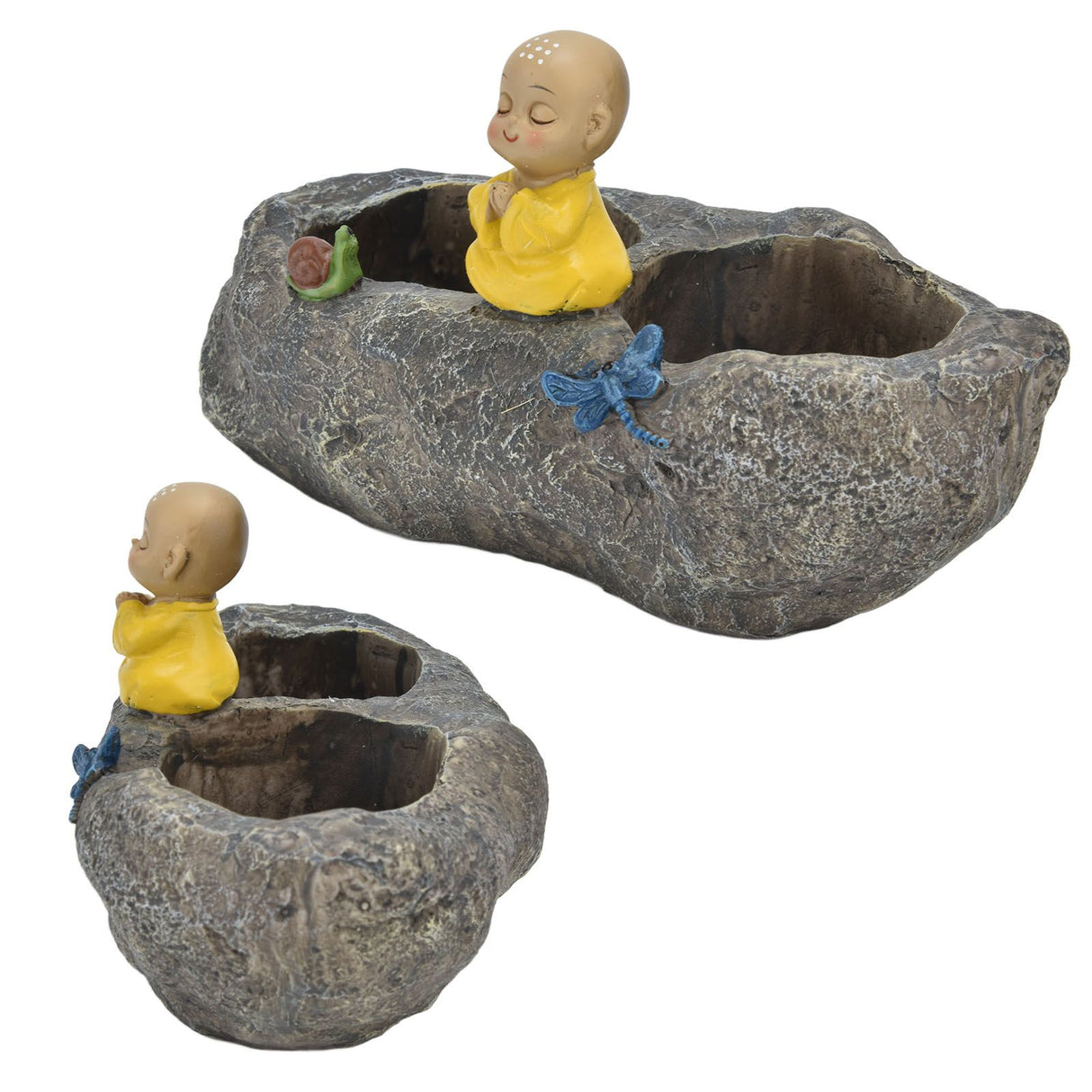 Resin Succulents Pots Cartoon Fake Stone Flower Pots for Planting Succulent Cactus Aloe African Violet