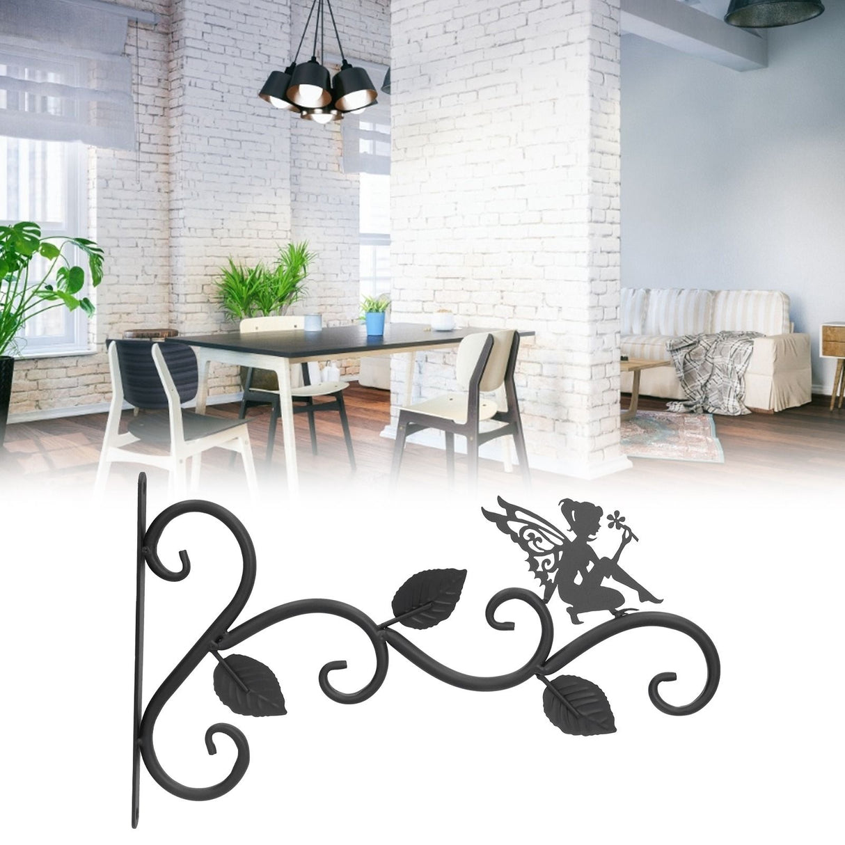 Hanging Plants Bracket Wrought Iron Wall Planter Hook Flower Pots Hanger for Living Room Balcony