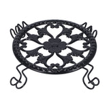 Flower Pot Stand Black Elegant Light Weight Stable Wrought Iron Plant Riser for Living Room Balcony Office - Side View