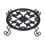 Flower Pot Stand Black Elegant Light Weight Stable Wrought Iron Plant Riser for Living Room Balcony Office - 45-Degree Angle