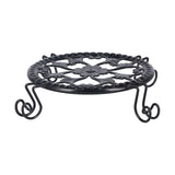Flower Pot Stand Black Elegant Light Weight Stable Wrought Iron Plant Riser for Living Room Balcony Office - Rear View