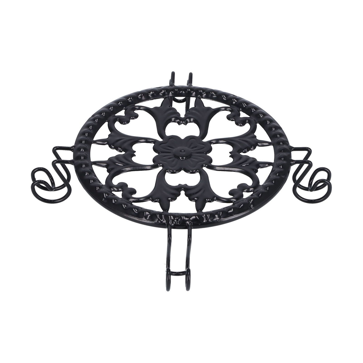 Flower Pot Stand Black Elegant Light Weight Stable Wrought Iron Plant Riser for Living Room Balcony Office