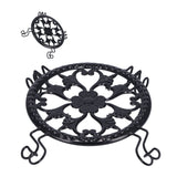 Flower Pot Stand Black Elegant Light Weight Stable Wrought Iron Plant Riser for Living Room Balcony Office - Extra Image