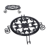 Flower Pot Stand Black Elegant Light Weight Stable Wrought Iron Plant Riser for Living Room Balcony Office - Extra Image