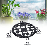 Flower Pot Stand Black Elegant Light Weight Stable Wrought Iron Plant Riser for Living Room Balcony Office