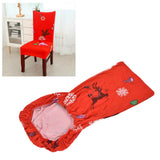 Polyurethane Fiber Christmas Chair Cover Stretchy Anti Folding Stretchable Dining Chair Cover for Party Holiday Home Christmas Snowflakes - Extra Image