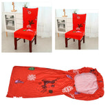 Polyurethane Fiber Christmas Chair Cover Stretchy Anti Folding Stretchable Dining Chair Cover for Party Holiday Home Christmas Snowflakes - Extra Image