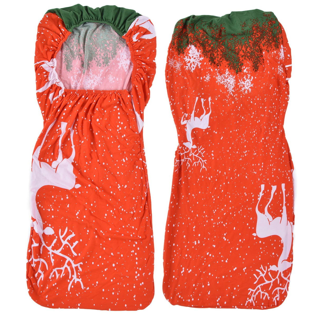 Polyurethane Fiber Christmas Chair Cover Stretchy Anti Folding Stretchable Dining Chair Cover for Party Holiday Home Christmas Fawn