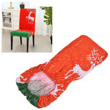 Polyurethane Fiber Christmas Chair Cover Stretchy Anti Folding Stretchable Dining Chair Cover for Party Holiday Home Christmas Fawn