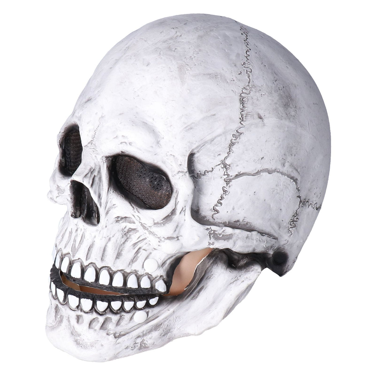 Halloween Skull Helmet Full Head Skull Mask Latex Cosplay Costume Horror Skull Mask for Festival PartyLight Grey