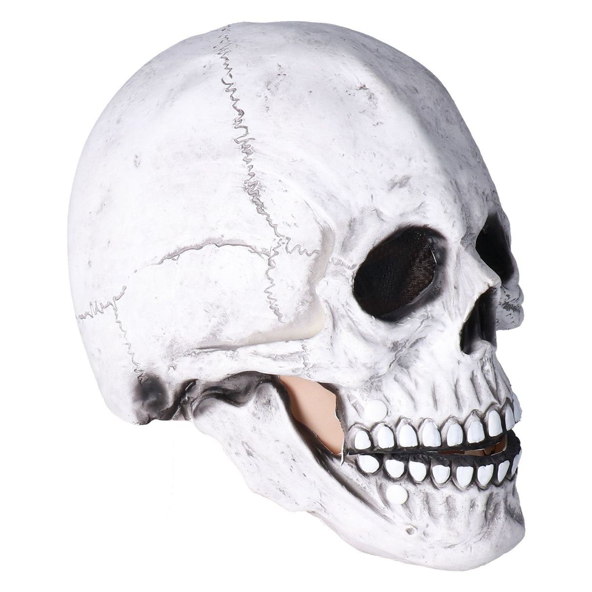 Halloween Skull Helmet Full Head Skull Mask Latex Cosplay Costume Horror Skull Mask for Festival PartyLight Grey
