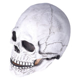 Halloween Skull Helmet Full Head Skull Mask Latex Cosplay Costume Horror Skull Mask for Festival PartyLight Grey