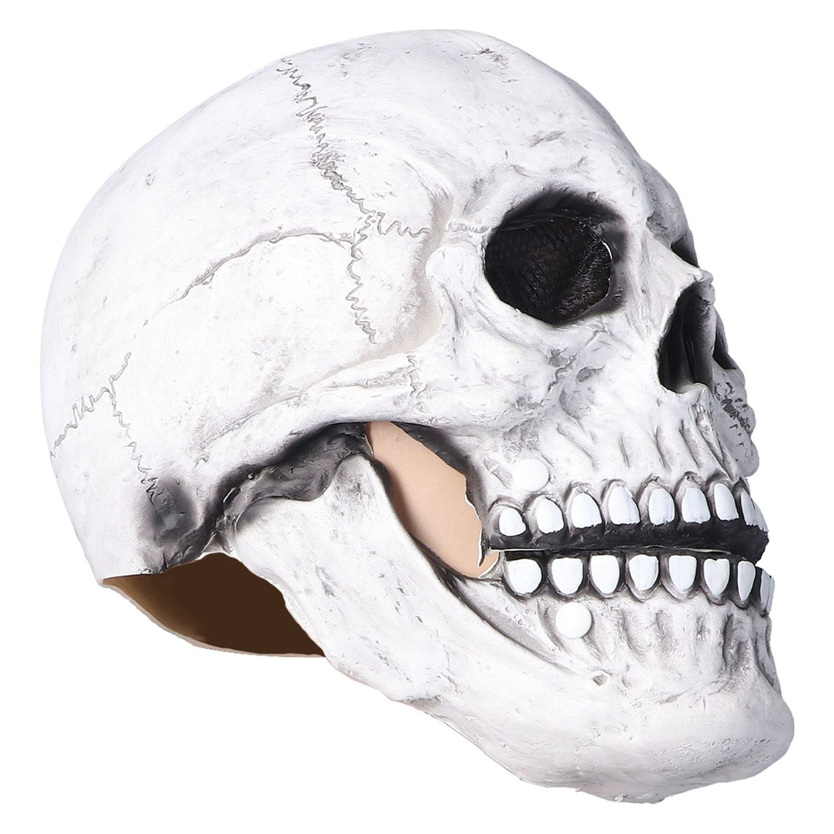 Halloween Skull Helmet Full Head Skull Mask Latex Cosplay Costume Horror Skull Mask for Festival PartyLight Grey
