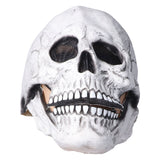 Halloween Skull Helmet Full Head Skull Mask Latex Cosplay Costume Horror Skull Mask for Festival PartyLight Grey