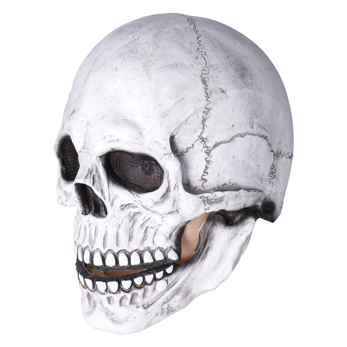 Halloween Skull Helmet Full Head Skull Mask Latex Cosplay Costume Horror Skull Mask for Festival PartyLight Grey