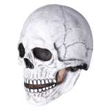 Halloween Skull Helmet Full Head Skull Mask Latex Cosplay Costume Horror Skull Mask for Festival PartyLight Grey - Extra Image