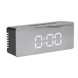 LED Mirror Alarm Clock Rectangular Digital Clock with Temperature Display for Bedroom Living Room Office Travel