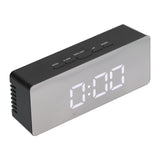LED Mirror Alarm Clock Rectangular Digital Clock with Temperature Display for Bedroom Living Room Office Travel