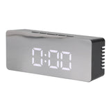 LED Mirror Alarm Clock Rectangular Digital Clock with Temperature Display for Bedroom Living Room Office Travel