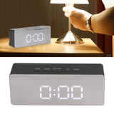 LED Mirror Alarm Clock Rectangular Digital Clock with Temperature Display for Bedroom Living Room Office Travel