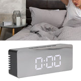 LED Mirror Alarm Clock Rectangular Digital Clock with Temperature Display for Bedroom Living Room Office Travel