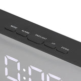 LED Mirror Alarm Clock Rectangular Digital Clock with Temperature Display for Bedroom Living Room Office Travel