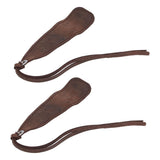 2Pcs Leather Bookmark Retro Book Mark Page Clip Set Kit with Tassel for Kids StudentDark Brown