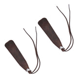 2Pcs Leather Bookmark Retro Book Mark Page Clip Set Kit with Tassel for Kids StudentDark Brown