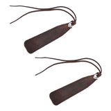 2Pcs Leather Bookmark Retro Book Mark Page Clip Set Kit with Tassel for Kids StudentDark Brown