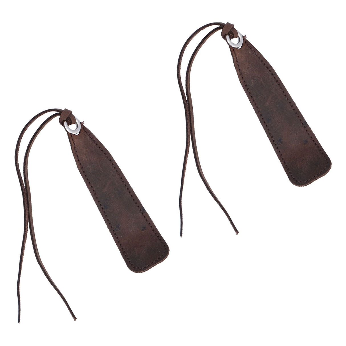 2Pcs Leather Bookmark Retro Book Mark Page Clip Set Kit with Tassel for Kids StudentDark Brown