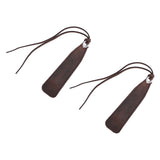 2Pcs Leather Bookmark Retro Book Mark Page Clip Set Kit with Tassel for Kids StudentDark Brown