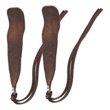 2Pcs Leather Bookmark Retro Book Mark Page Clip Set Kit with Tassel for Kids StudentDark Brown