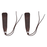 2Pcs Leather Bookmark Retro Book Mark Page Clip Set Kit with Tassel for Kids StudentDark Brown