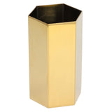 Pen Holder Hex Stainless Steel Gold Electroplating Durable Glossy Corrosion Resistant Wide Application Pencil Holder