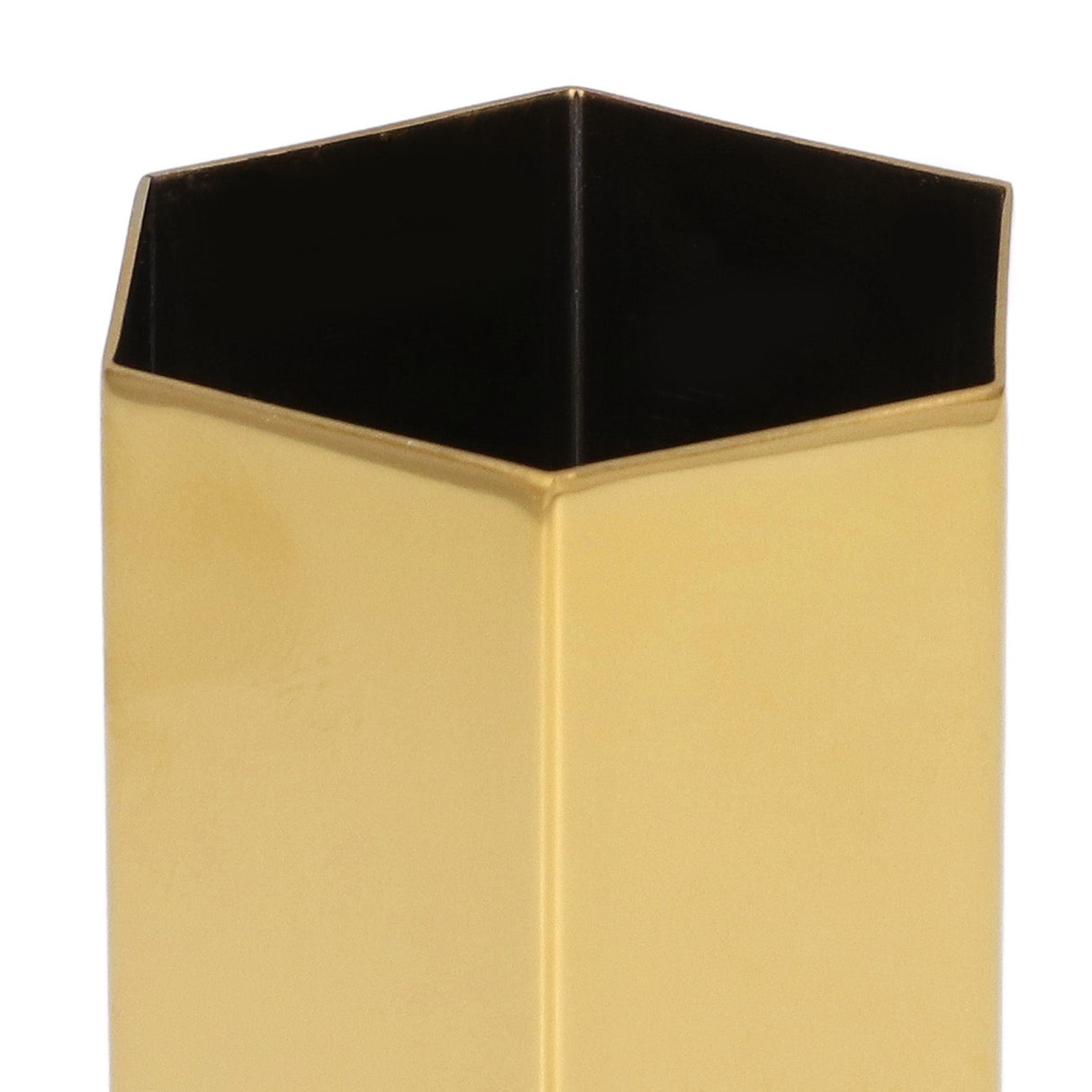Pen Holder Hex Stainless Steel Gold Electroplating Durable Glossy Corrosion Resistant Wide Application Pencil Holder