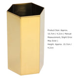 Pen Holder Hex Stainless Steel Gold Electroplating Durable Glossy Corrosion Resistant Wide Application Pencil Holder - Extra Image