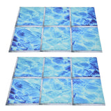 2Set 3D Bathtub Sticker Waterproof Antislip Bath Tub Sticker Self Adhesive PVC Tile Decal for Swimming Pool