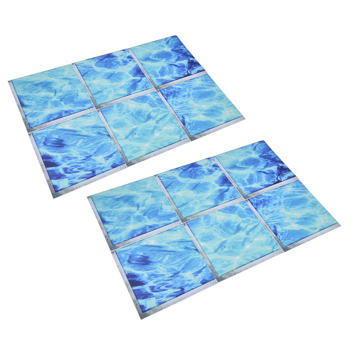 2Set 3D Bathtub Sticker Waterproof Antislip Bath Tub Sticker Self Adhesive PVC Tile Decal for Swimming Pool