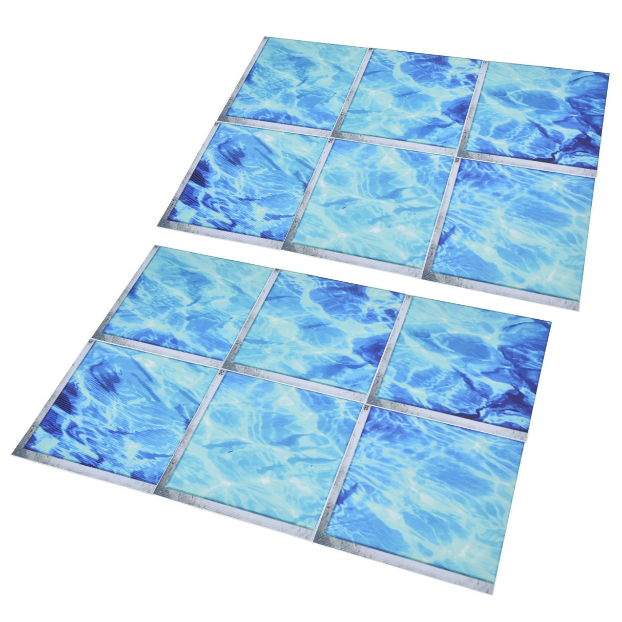 2Set 3D Bathtub Sticker Waterproof Antislip Bath Tub Sticker Self Adhesive PVC Tile Decal for Swimming Pool