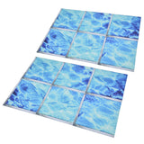 2Set 3D Bathtub Sticker Waterproof Antislip Bath Tub Sticker Self Adhesive PVC Tile Decal for Swimming Pool