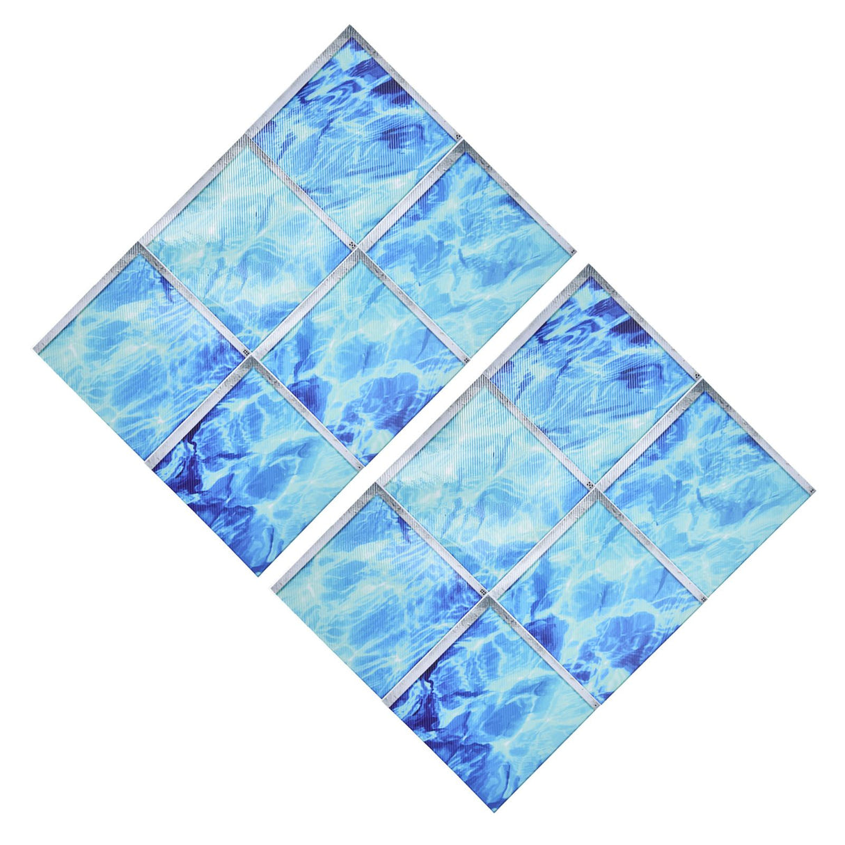 2Set 3D Bathtub Sticker Waterproof Antislip Bath Tub Sticker Self Adhesive PVC Tile Decal for Swimming Pool