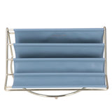 Desk Shelf Organizer Multi Layer Exquisite Premium Metal Leather Durable Stable Wide Application Desktop OrganizerBlue