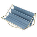 Desk Shelf Organizer Multi Layer Exquisite Premium Metal Leather Durable Stable Wide Application Desktop OrganizerBlue