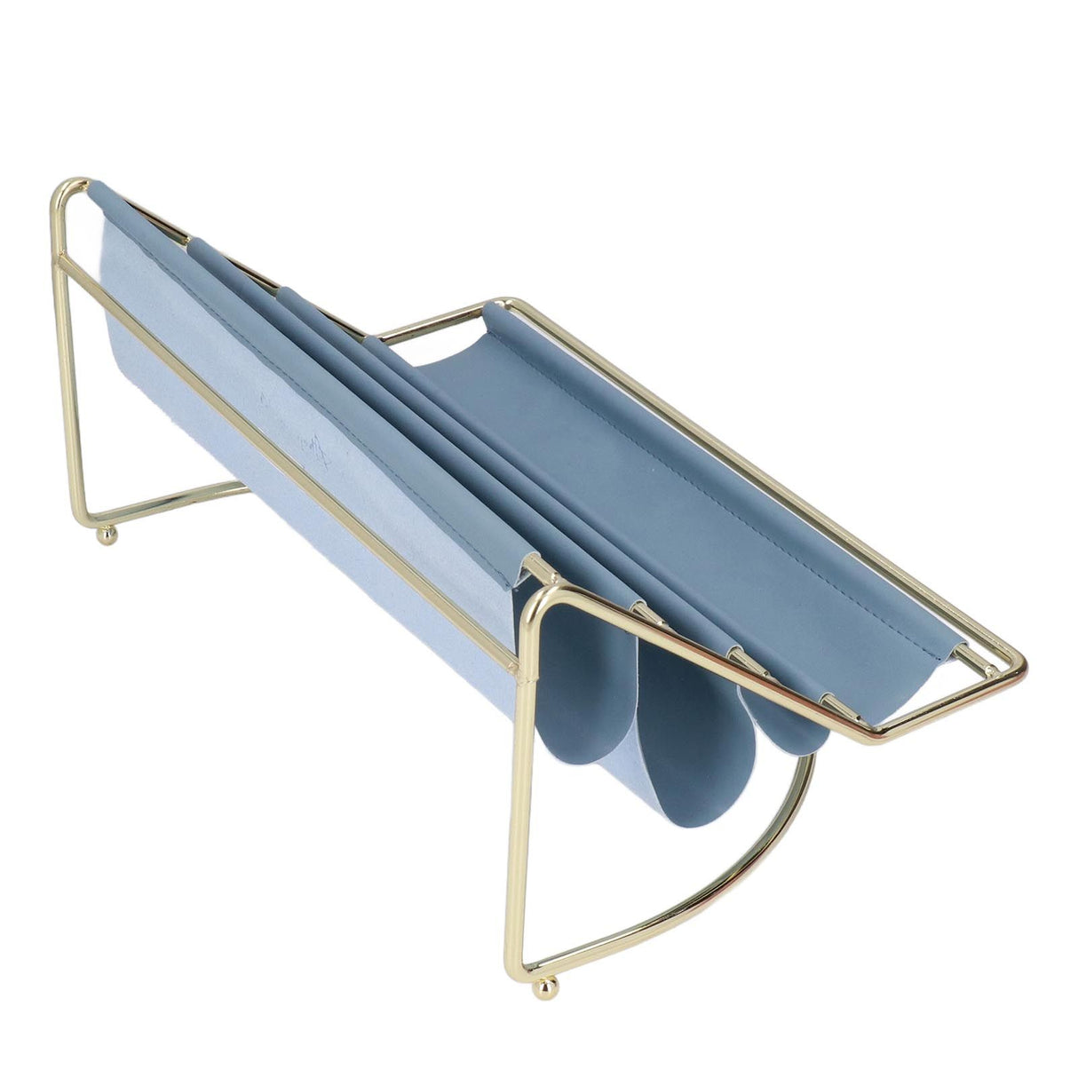 Desk Shelf Organizer Multi Layer Exquisite Premium Metal Leather Durable Stable Wide Application Desktop OrganizerBlue