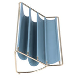 Desk Shelf Organizer Multi Layer Exquisite Premium Metal Leather Durable Stable Wide Application Desktop OrganizerBlue