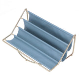 Desk Shelf Organizer Multi Layer Exquisite Premium Metal Leather Durable Stable Wide Application Desktop OrganizerBlue - Low Angle