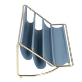 Desk Shelf Organizer Multi Layer Exquisite Premium Metal Leather Durable Stable Wide Application Desktop OrganizerBlue - Extra Image
