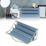Desk Shelf Organizer Multi Layer Exquisite Premium Metal Leather Durable Stable Wide Application Desktop OrganizerBlue