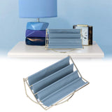 Desk Shelf Organizer Multi Layer Exquisite Premium Metal Leather Durable Stable Wide Application Desktop OrganizerBlue - Extra Image